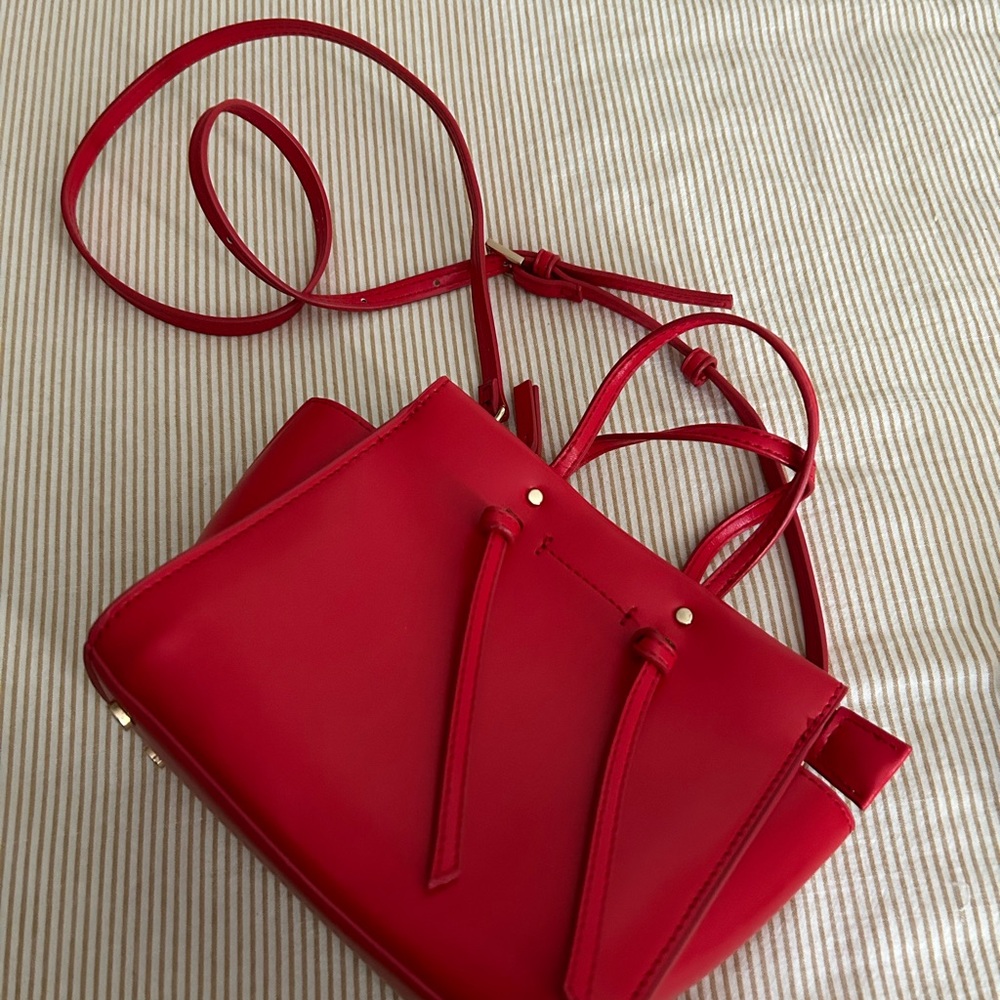 Red Zara crossbody purse